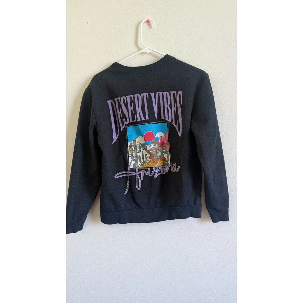 Call Your Mother Desert Vibes Arizona Sweatshirt Small Black Graphic Crewneck
